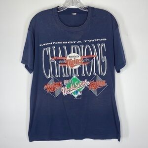 Vintage Minnesota Twins 1991 World Series Champions Tshirt Size Large